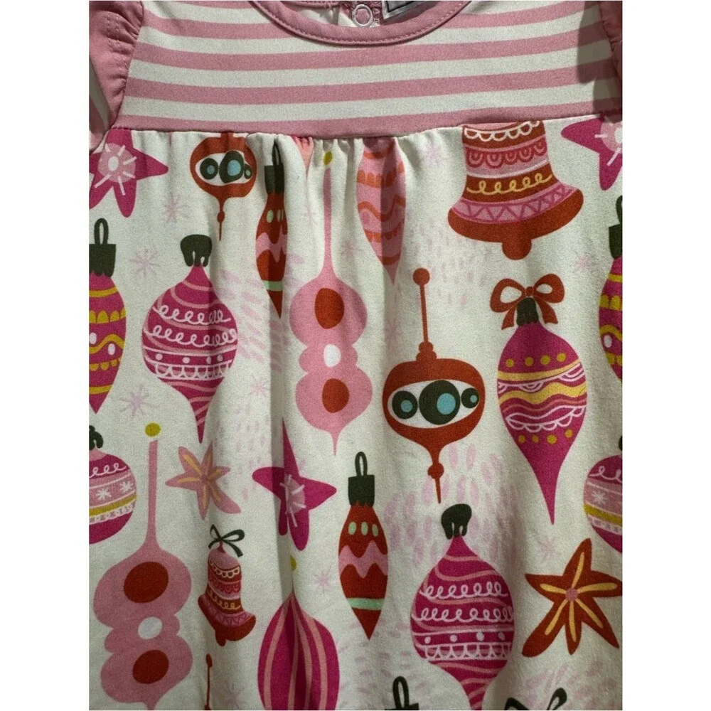 Little Millie - Pink and Cream Holiday Ornament Romper